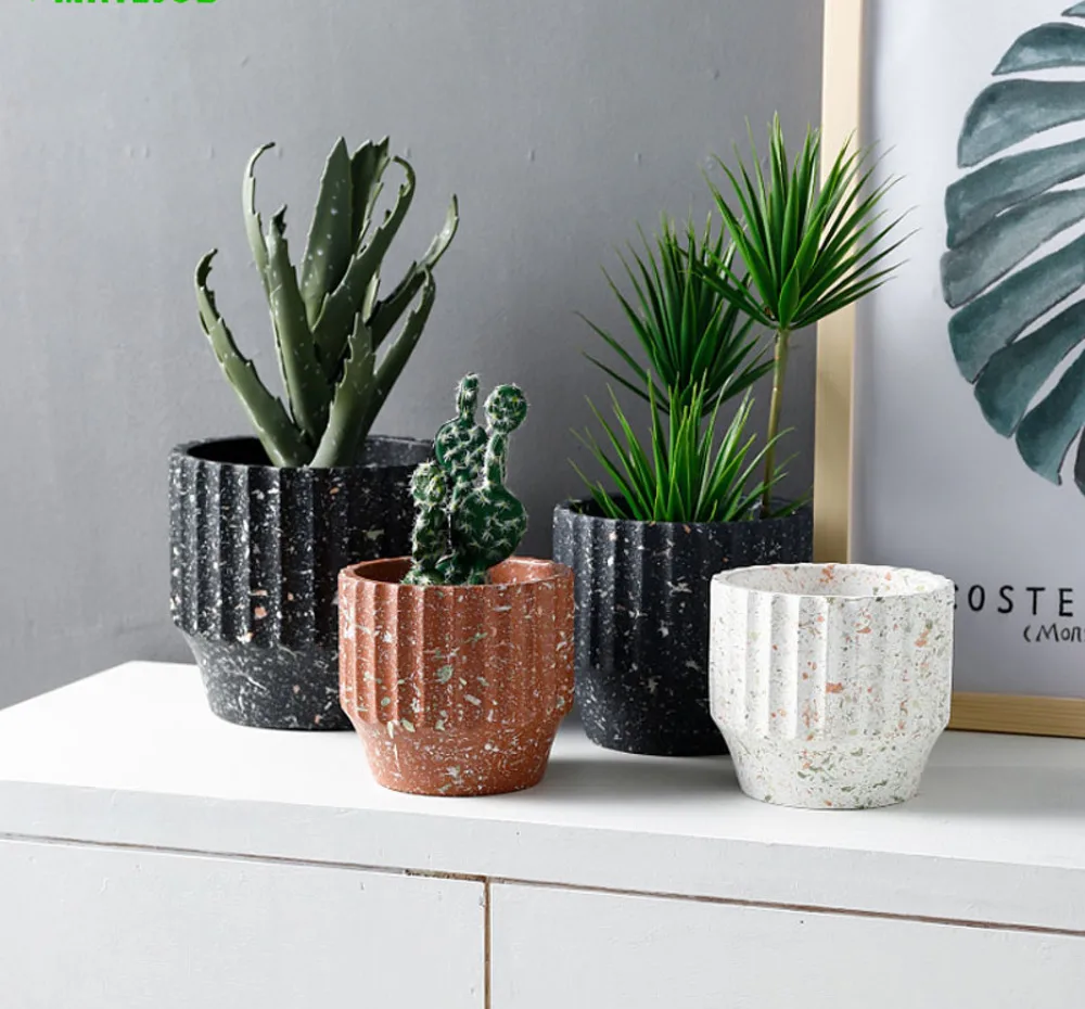 

Marble Pattern Cement Flower Pot Succulent Plant Pot Crafts Desktop Flower Arrangement Container Home Decorations Accessories