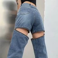 2021 streetwear women jean high waist slim zipper fashion street style straight jeans denim trousers boyfriend jeans for women