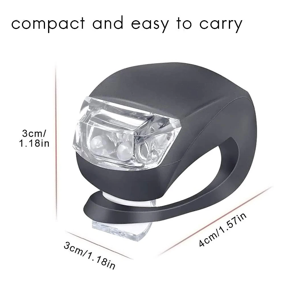 

LED Silicone Bicycle Front Rear Light Set 3 Modes Waterproof MTB Mountain Road Bike Cycling Headlight Tail Warning Lamp