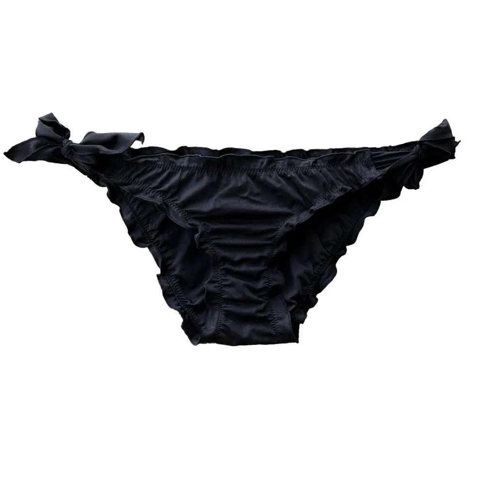 Женские трусики короткие плавки бикини низкая талия трусы для девушек черный