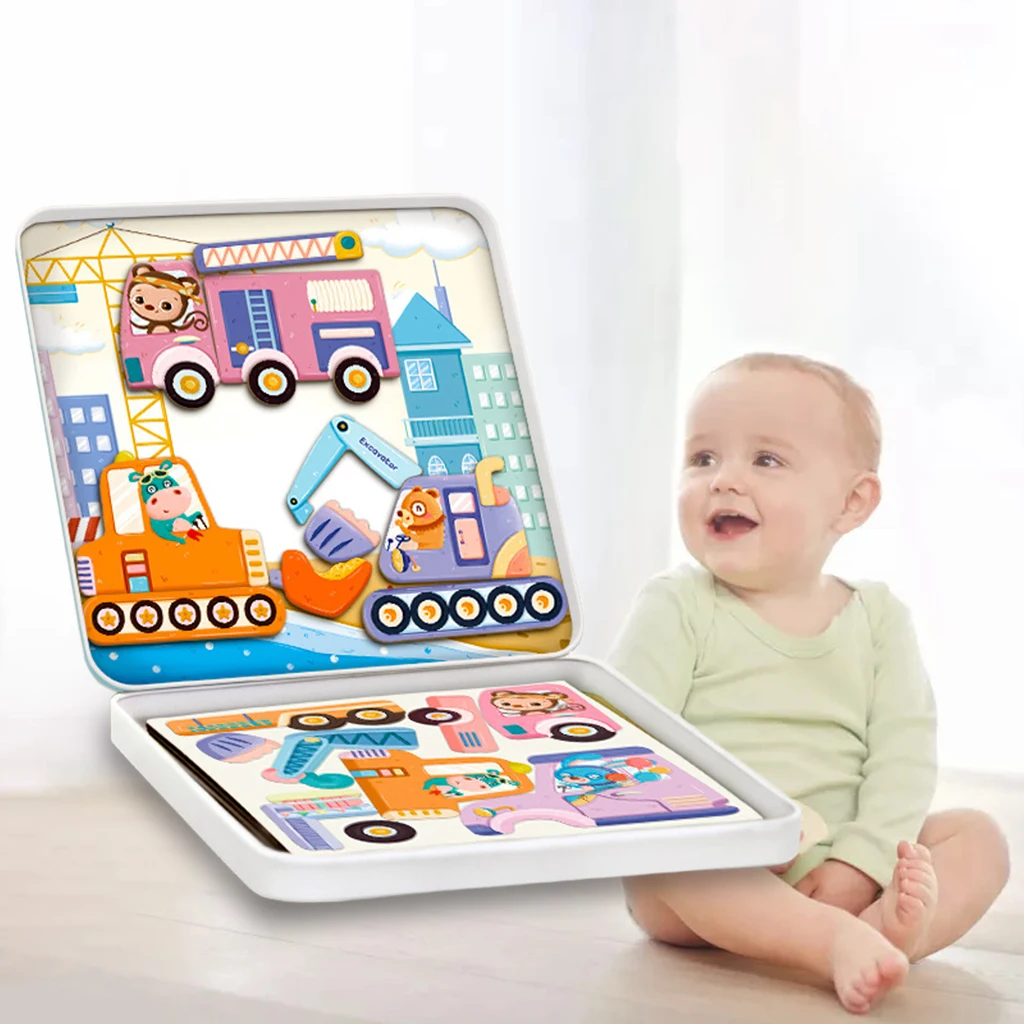 Пластиковый магнитный пазл игрушки набор для девочек и мальчиков детей