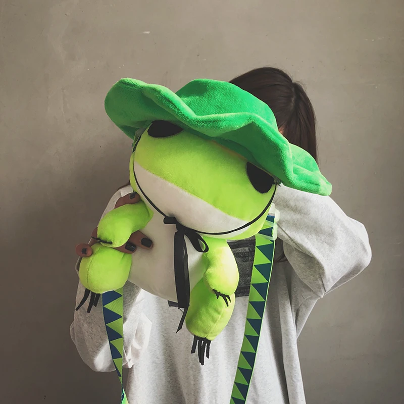 Travel Frog Japanese Anime Plush Backpack Children Schoolbag Bags Cute Stuffed Animal Toy Doll For Girls Youth Birthday Gifts