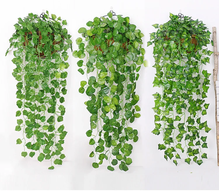 

90cm Green Artificial Leaves Plants Vine Wedding Party Home Garden Fence Decoration Rattan Wall Hanging Creeper Ivy Garland