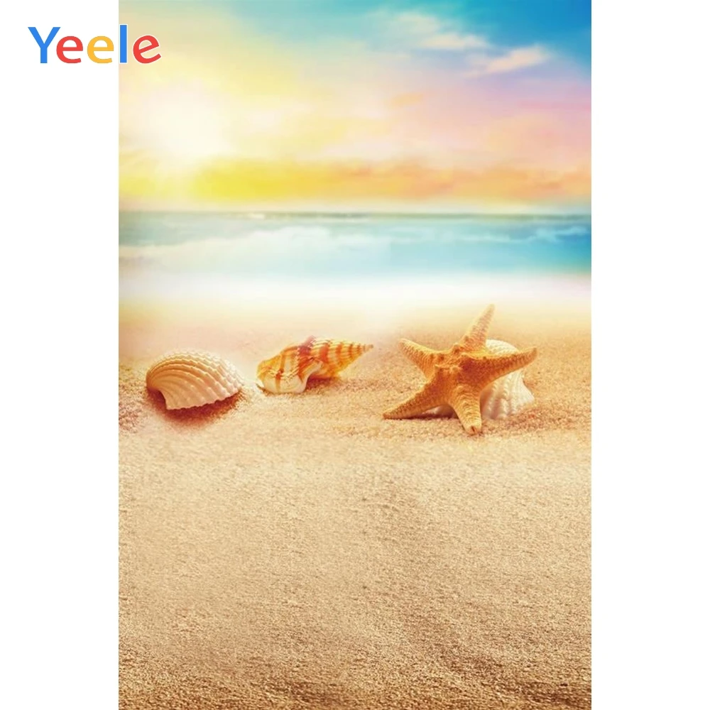 Фон для студийной фотосъемки детей с изображением летнего тропического моря