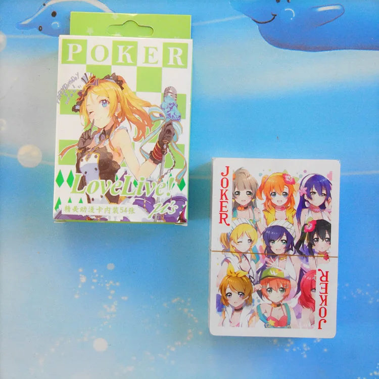 Love Live Аниме периферийные случайные развлечения игральные карты коробка/54 высокой четкости Толстые карты
