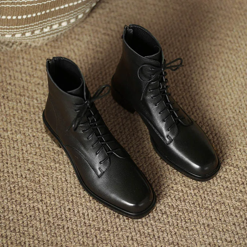 Ботинки мартинсы Mordoan из натуральной воловьей кожи на плоской подошве с