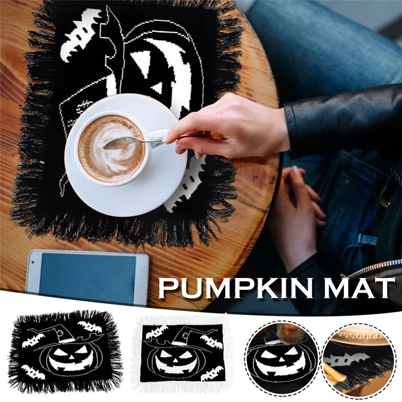 

Салфетка для Хэллоуина с изображением призрака тыквы льняные салфетки тыквы Салфетки настольные салфетки для Хэллоуина страшный обеденны...