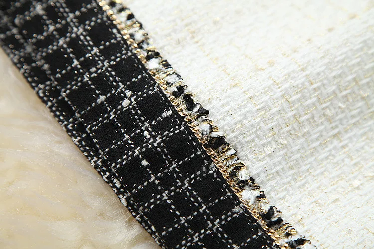 

European and American women's wear 2020 winter new style Long - sleeved fine button coat skirts Fashionable tweed suit