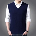 Мужской свитер, жилет, новый модный брендовый свитер для мужчин, удобные пуловеры, облегающая вязаная одежда, осенняя повседневная одежда, мужской жилет MZB001
