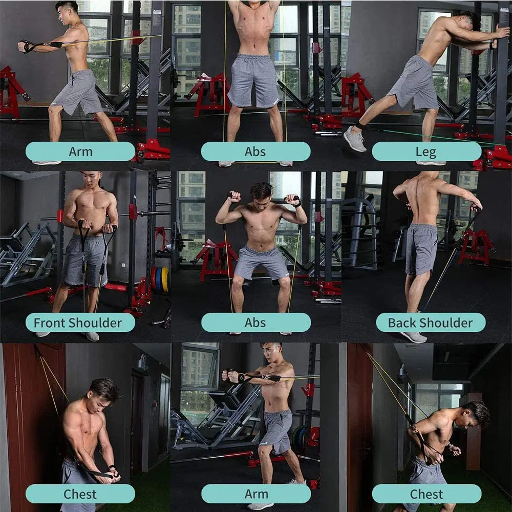 11 шт./компл. латексные Эспандеры набор с ручками для тренировки мышц силовых