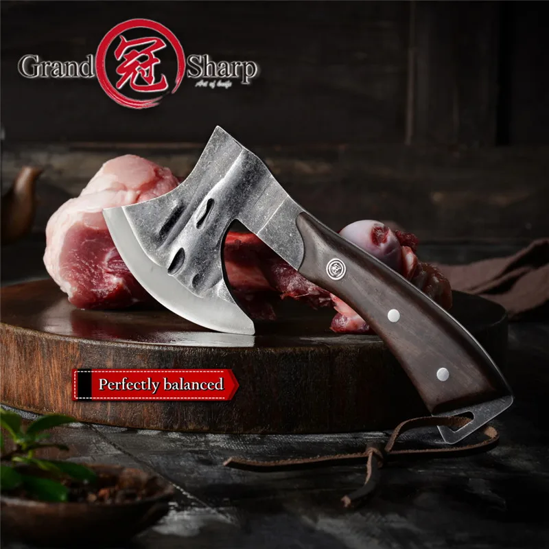 Ручной Кованый топор нож шеф повара Томагавк походный гаджет для использования