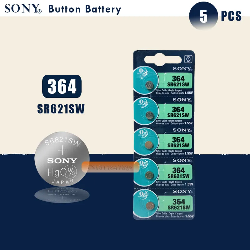 5 шт. 100% оригинальные часы Sony 364 SR621SW V364 SR60 SR621 AG1 батарейка с кнопками монета