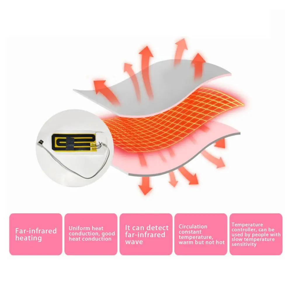 

3 File Electric Heating Graphene Abdominal Belt Warm Palace Hot Compress Relieve Menstrual Pain Anti-Aging Health Care Warm Belt