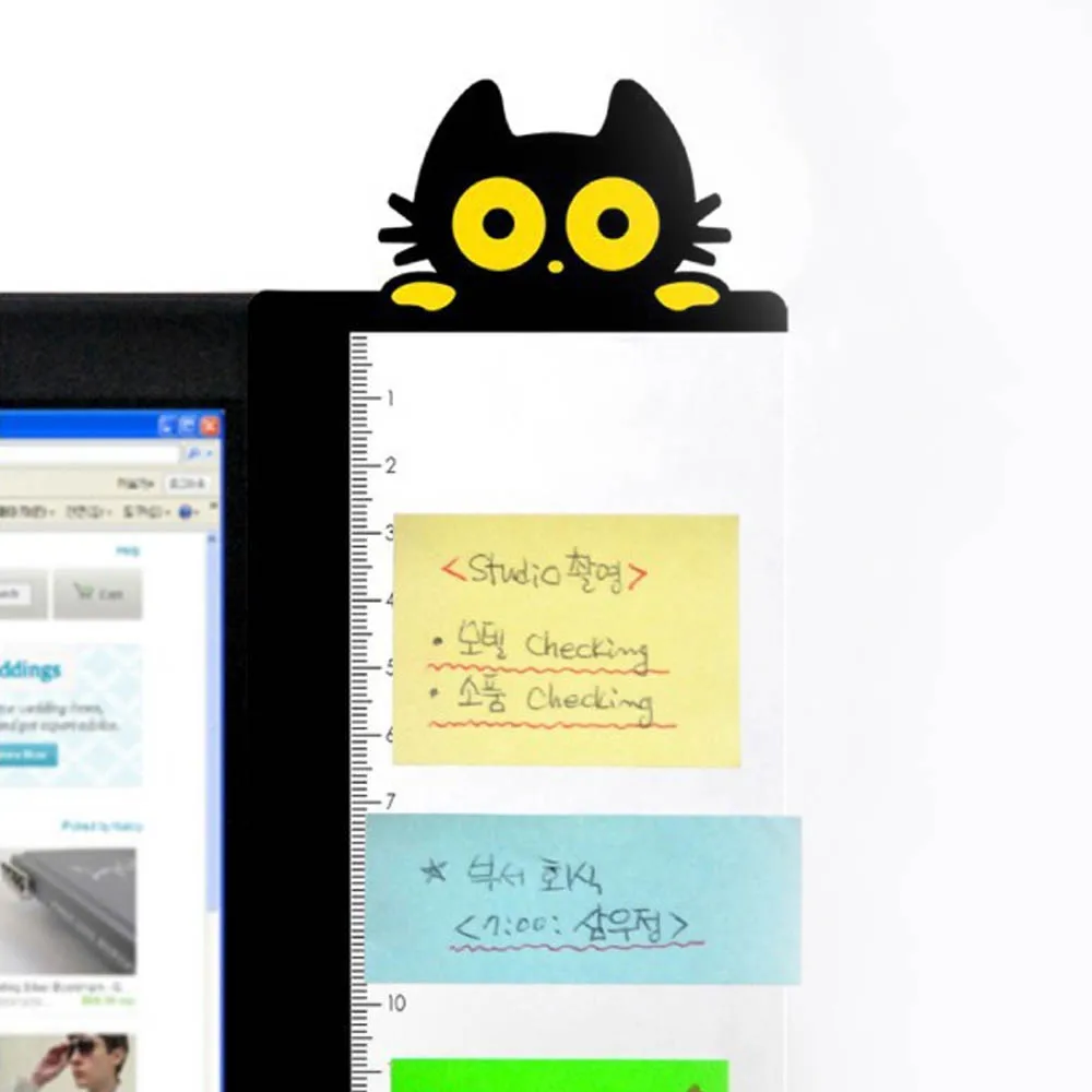 2 шт. милые Мультяшные акриловые заметки с линейкой для компьютера ПК Ноутбук