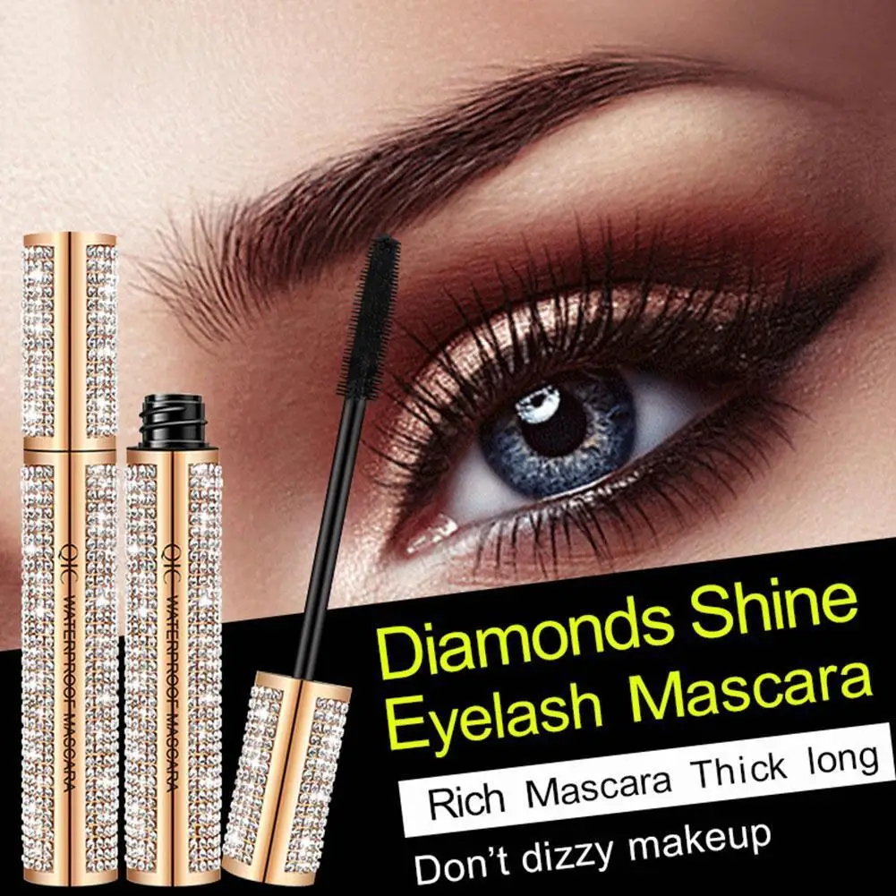 

4D Long-Lasting Fiber Diamond Mascara Waterproof Eyelashes Rimel for Eyelash Extension Black Thick Lengthening