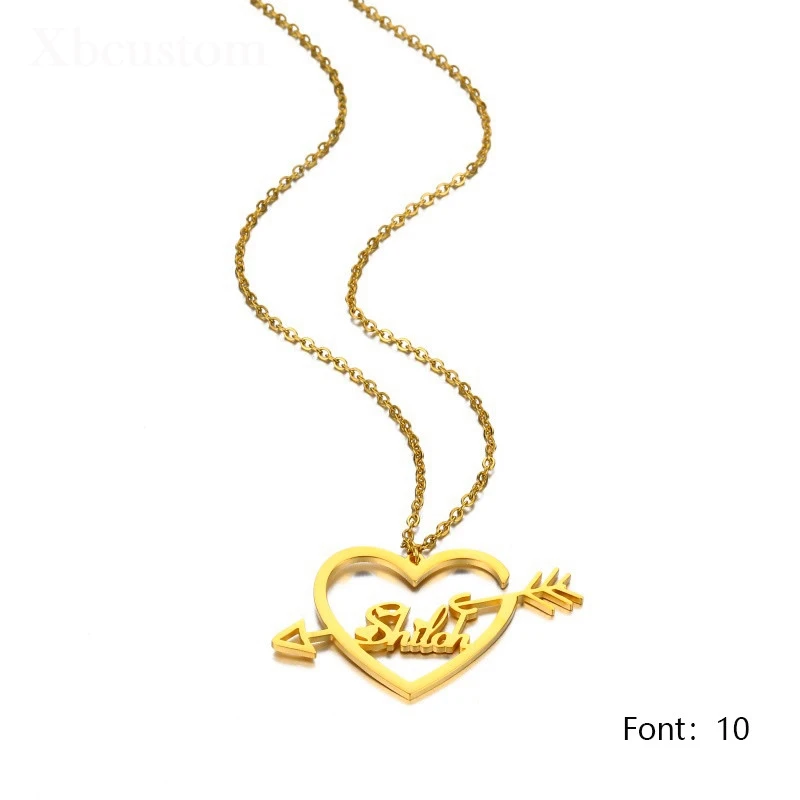 Именное ожерелье персонализированные ожерелья в форме сердца из нержавеющей