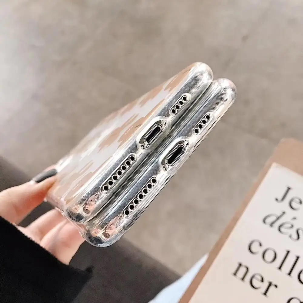 ORYKSZ Lovely Cartoon Bear Pattern Ultra Thin Transparent Case For iphone 11 Pro Max 6 6S 7 8 Plus X XR XS Cover Fundas Capa |