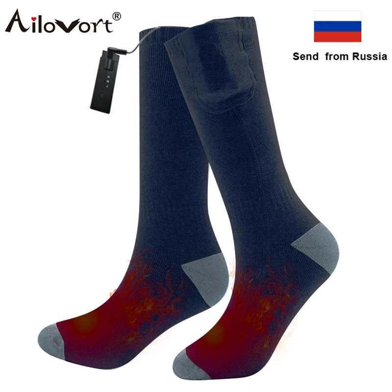 Зимние перезаряжаемые электрические Подогреваемые носки с аккумулятором 3 7 в