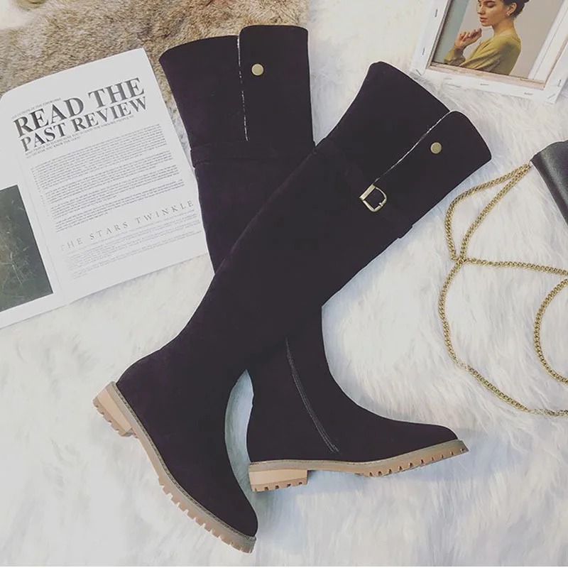 

2021 Winter botas mujer Shoes Women Over the knee High Boots Warm Lady footware Long Boots Plush Cross-tied High Boots with Fur