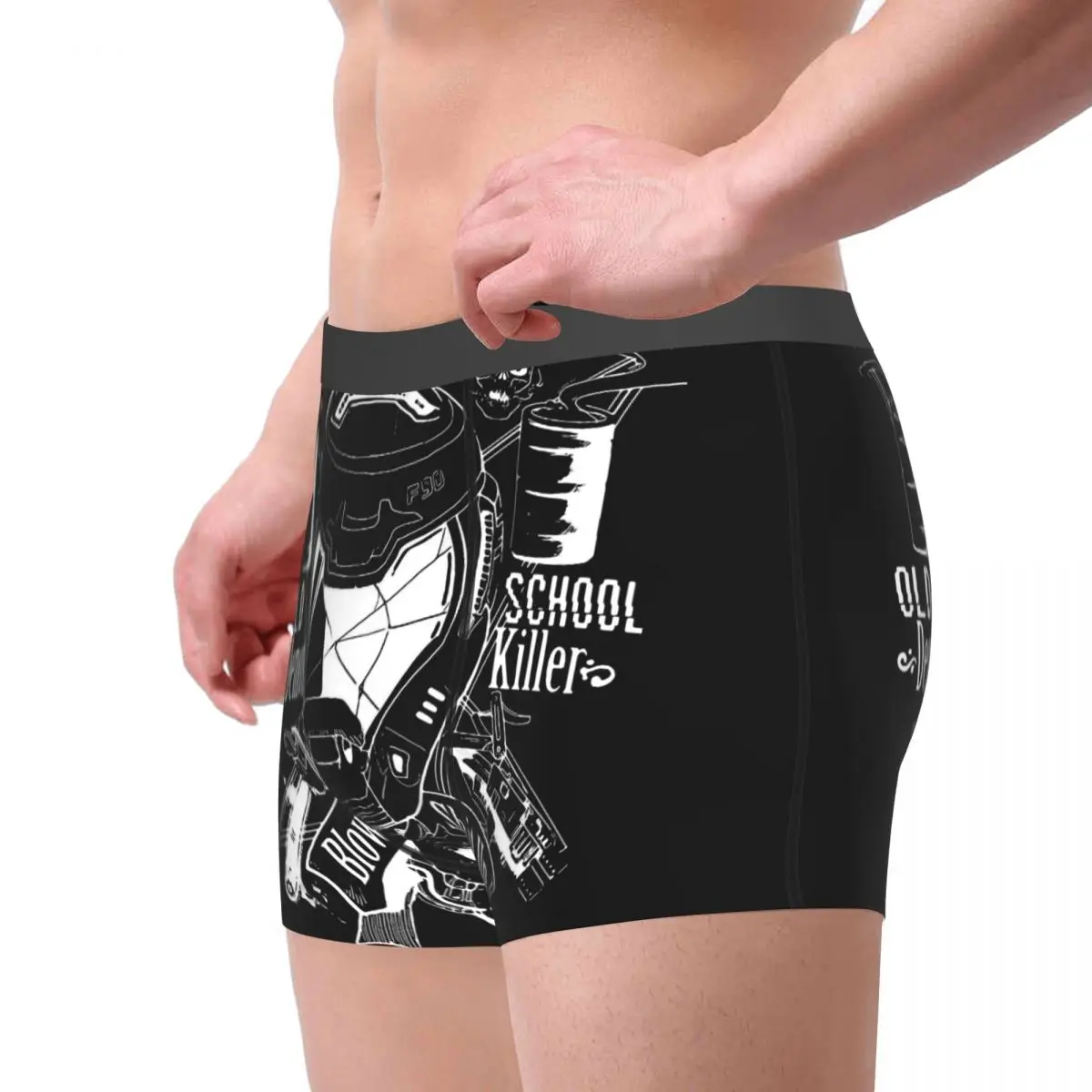 Трусы-боксеры мужские с демоном старая школа убийца демонов дом вечный игра