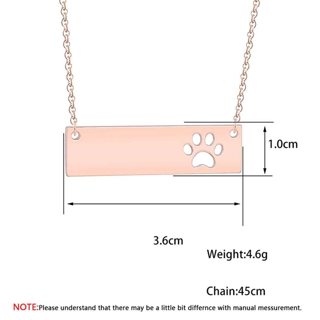 Kinitial ожерелье из нержавеющей стали с подвеской в виде собачьей лапы для женщин и