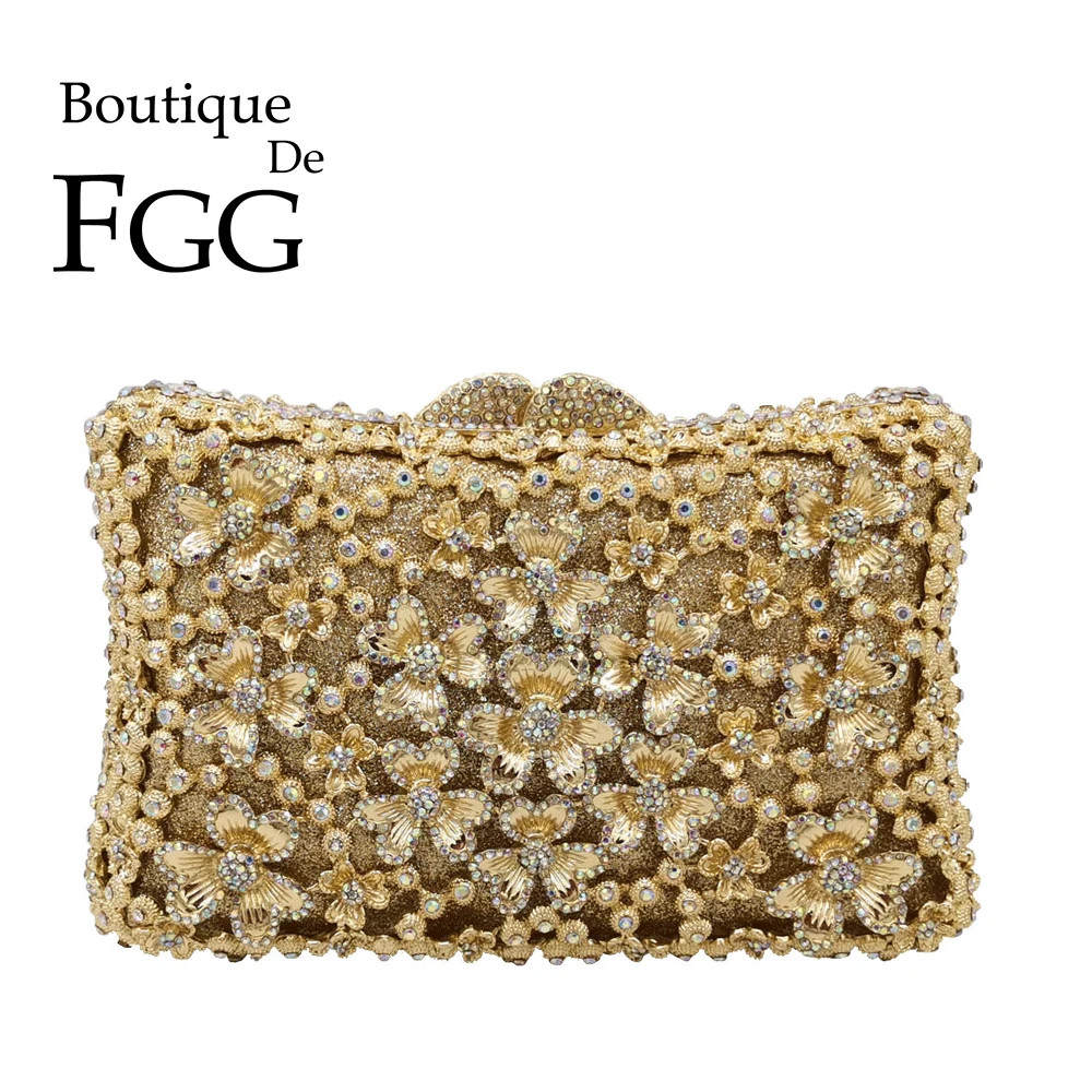 Женский Вечерний Клатч Boutique De FGG золотистая элегантная сумка с цветами