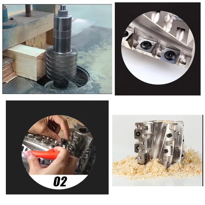 Спиральная строгальная режущая головка со сменным ножом вместо спиральной