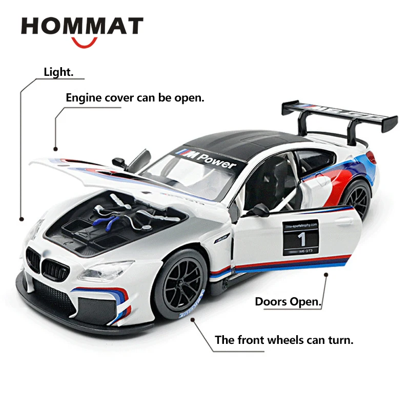HOMMAT 1/24 масштаб M6 GT3 металлический сплав гоночная модель автомобиля 1:24 Diecasts &amp Toy