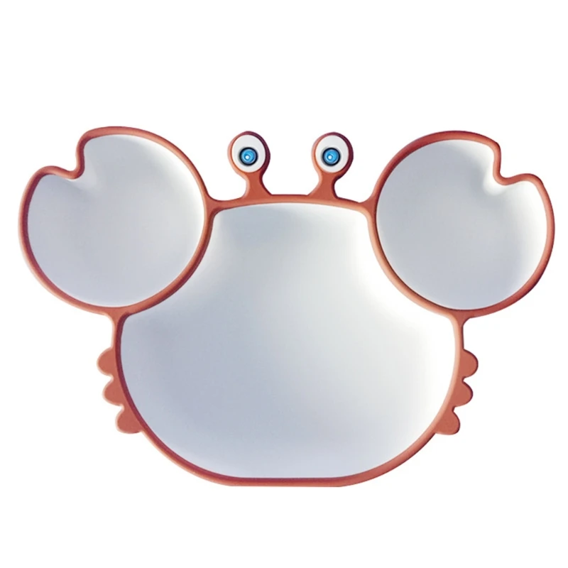 

Cartoon Crab Baby Silicone Training Bowl Divided Sucker Non-slip Dinner Plate Dishes Infant Learning Feeding Tray