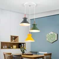 nordic macarons pendant lights one three headed aluminum lamps e27 personalized restaurant home lighting 110v 220v