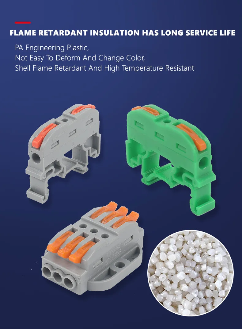 

Multifunction Quick Docking Cable Wire Connectors 50pcs PCT-211 Fixing Push-In Universal Compact Electrical Wiring Terminal Bloc