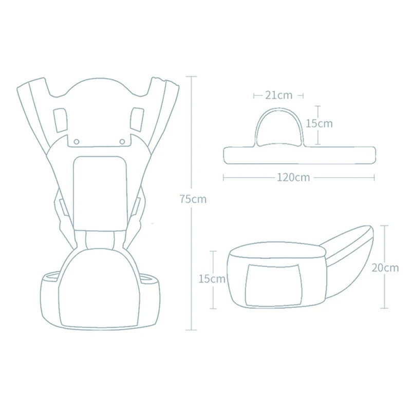 

Insular Baby Carrier Ergonomic Backpack Hip Seat Baby Carrier Sling with Fixing Strap Head Hood for Newborn to Toddler