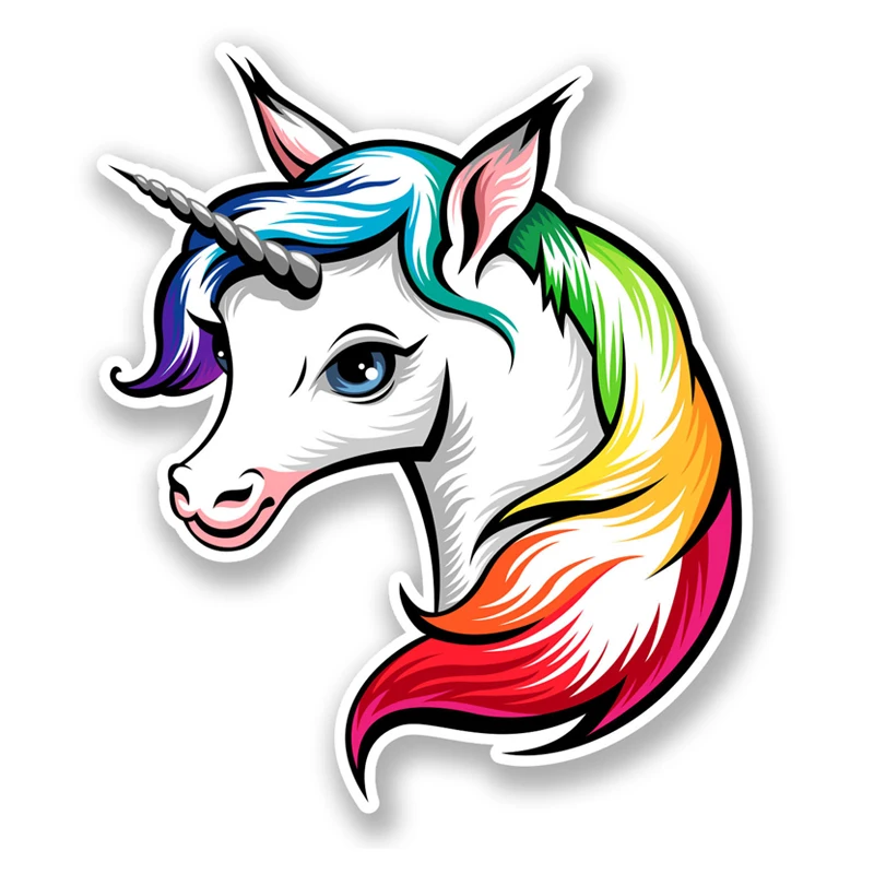 

W-0960 Cute Cartoon Unicorn Horse Modeling Personality Car Stickers PVC Fashion Auto Window Bumper Waterproof Quality Decals