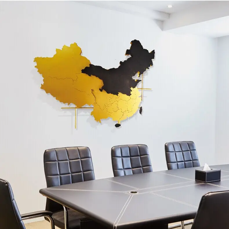 Кованая железная карта мира настенная подвеска китайская модель комнаты отеля