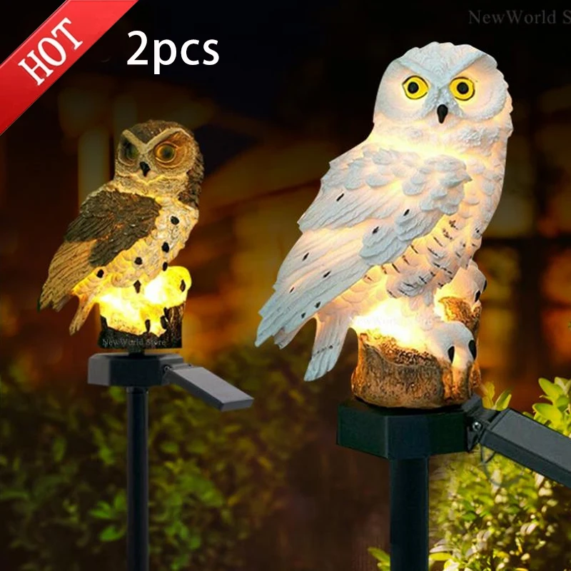 Solar Powered LED Lights Garden Owl Animal Pixie Lawn Lamps Ornament Waterproof Lamp Unique Christmas Lights Outdoor Solar Lamps