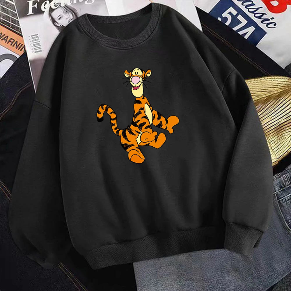 

Tiger Disney Cartoon Print Hoodies Men's Fashion Anime Sweatshirts Kawaii Casual Hoodie Autumn Loose Cotton Men Streetwear