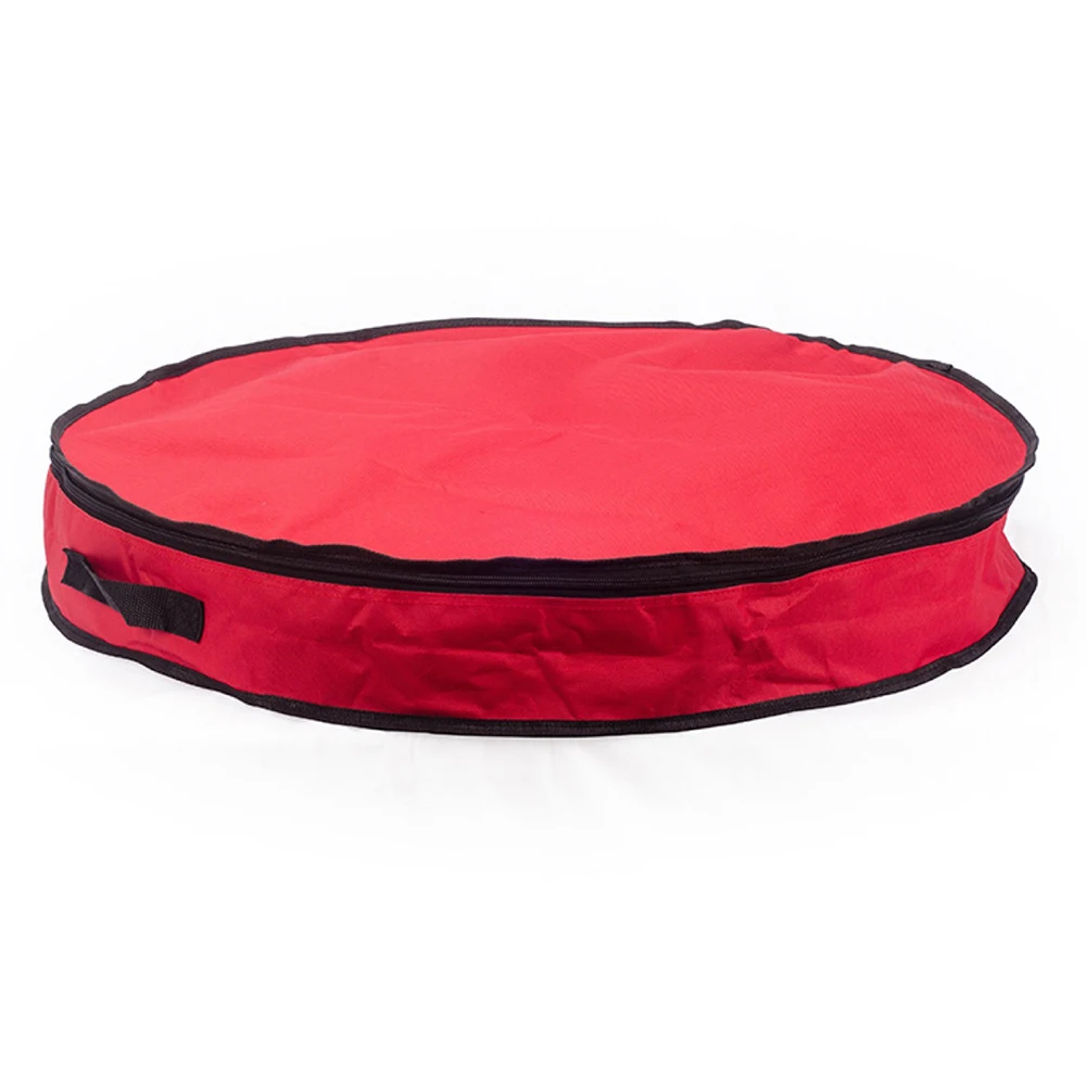 Рождественская круглая сумка для хранения на молнии с елкой и венком органайзер