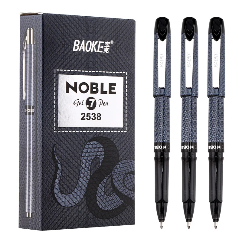 

12 Baoke PC2538 Gel Pen 0.7mm Snake Pattern Large-capacity Signature Pen Office Pen Advanced Business Pen Quick Dry Pen
