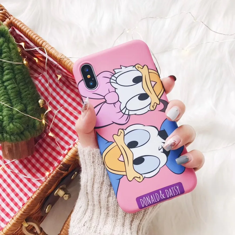 Милый чехол для телефона с медведем Дейзи Дак для iPhone X XS MAX XR 8 7 Plus 6 6s Plus 11 Pro Max мультяшный мягкий чехол с Винни поросенком Funda