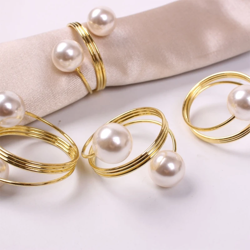 

6PCS Napkin Buckle Hoop Napkin Rings Circle Serviette Holder for Wedding Hotel