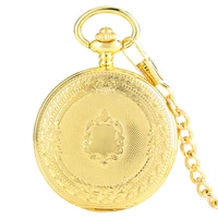 luxury gift gold pocket watch vintage pendant watch necklace chain antique fob watches roman number clock pocket relogio bolso