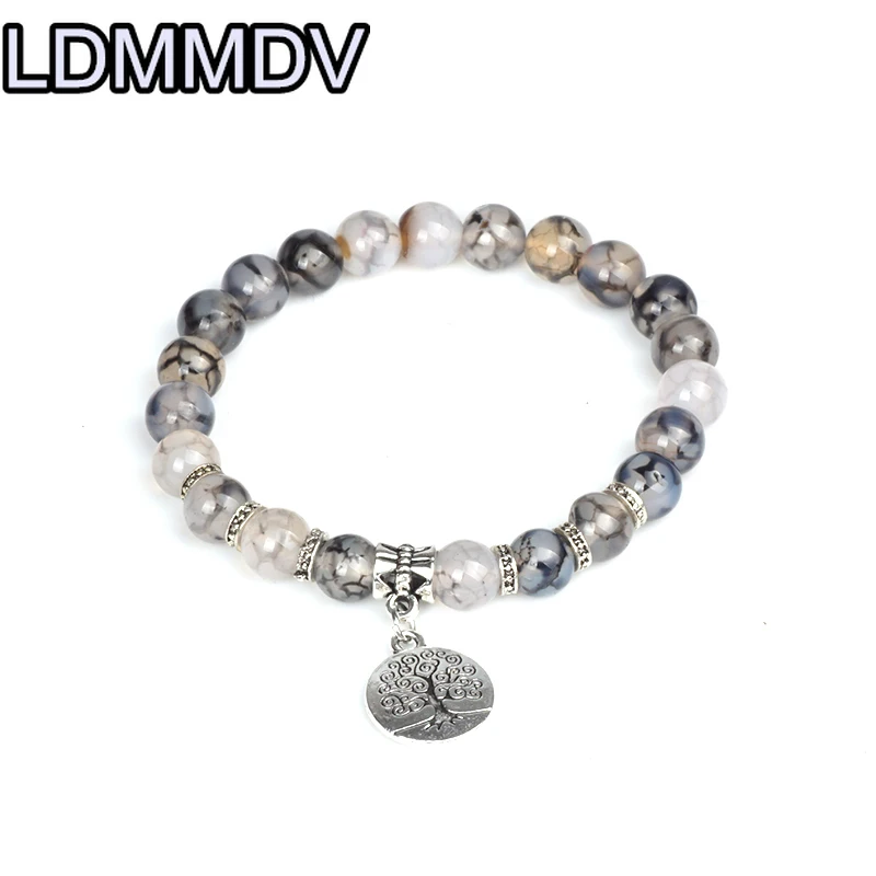 Дракон Вейн браслет с агатами натуральные кристаллы Круглый камень из бисера 8 мм