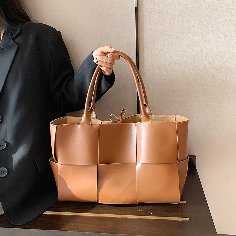 

Luxury Brand Large Weave Tote bag 2021 Fashion New High-quality PU Leather Women's Designer Handbag High capacity Shoulder Bags