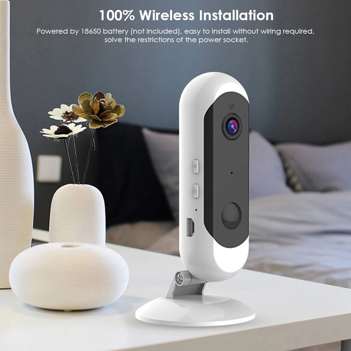 

360 Degree Rotatable Wireless WiFi Camera 1080P HD Home Surveillance Remote Monitoring Camera with 2 Way Audio Motion Detection