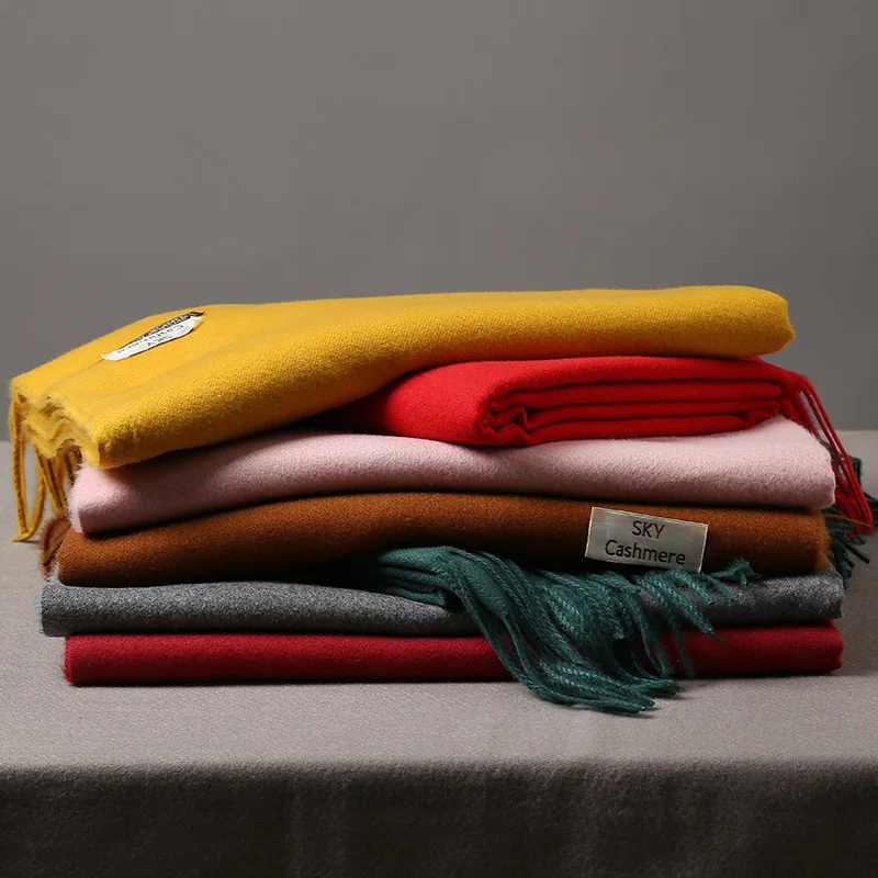 Зимние шарфы для женщин обертывания леди пашмины одеяло имитация кашемира шарф