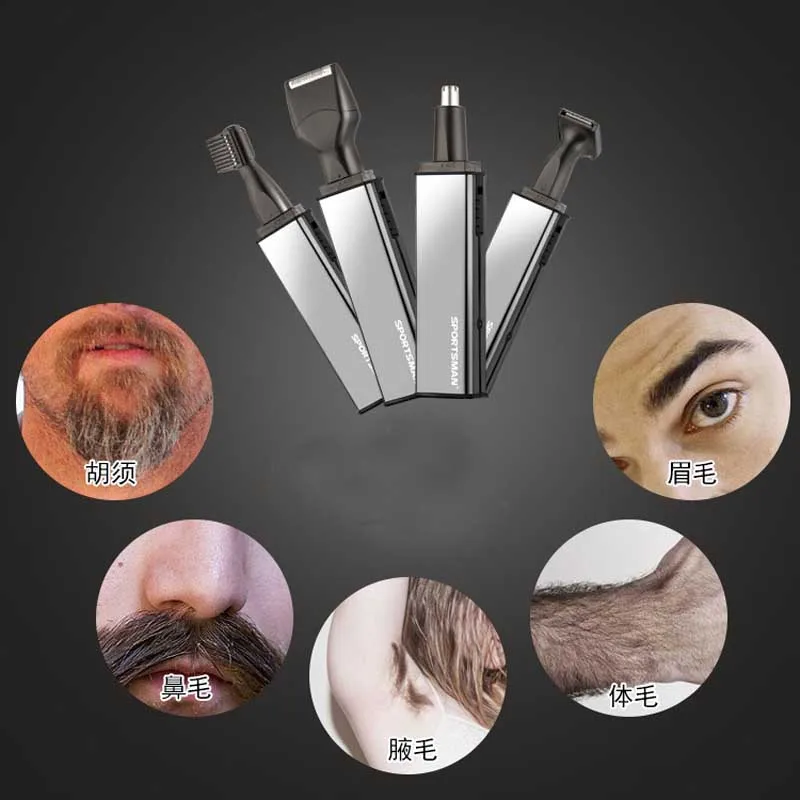 

4 in 1 rechargeable razor nose hair trimmer beard trimmer eyebrow trimmer sideburn trimmer