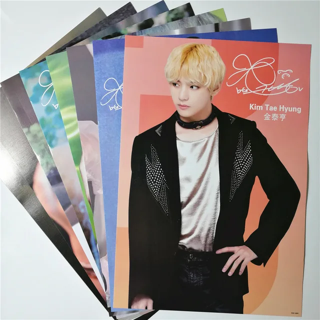 Золотой 8*(42x29 см) Новые Bangtan Boys Jung Kook плакаты настенные наклейки подарок - Цвет: Золотой