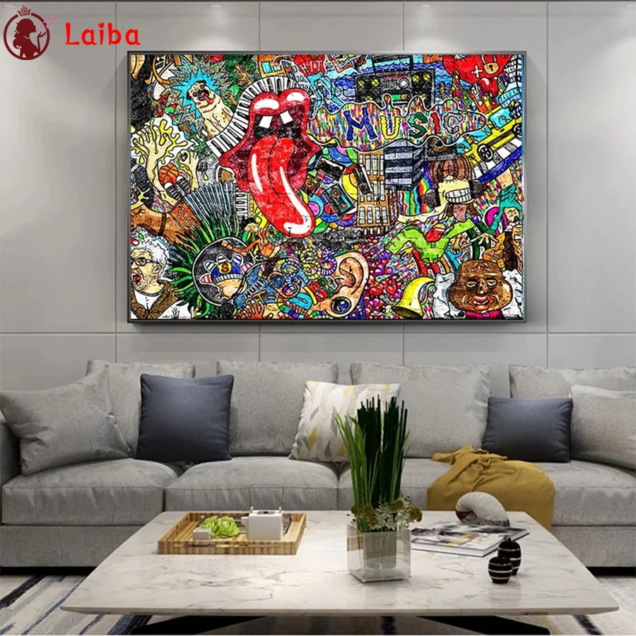 

Full Diamond Painting Modern street graffiti art Mosaic Needlework Picture Of Rhinestones Diamond Embroidery Sale Home Decor