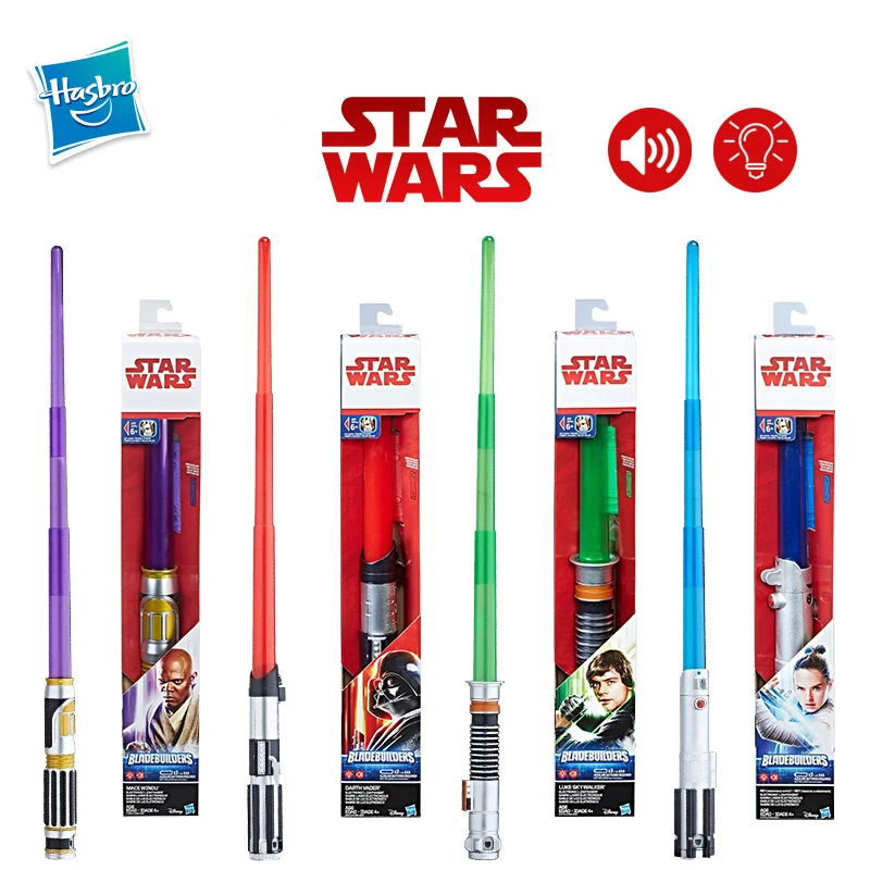 Выдвижной световой меч Hasbro из Звездных Войн лазерный Дарт Вейдер Рей люк Мейс