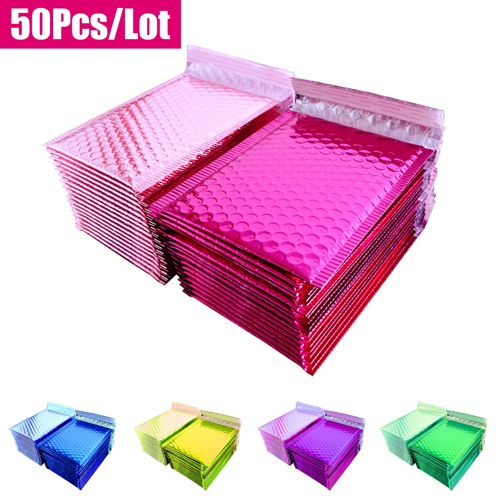 

Colorful Foil Bubble Mailer Gift Jewelry Packaging Wedding Bag Mailing Eyelash Shipping Envelopes With Bubble Envelope Bags